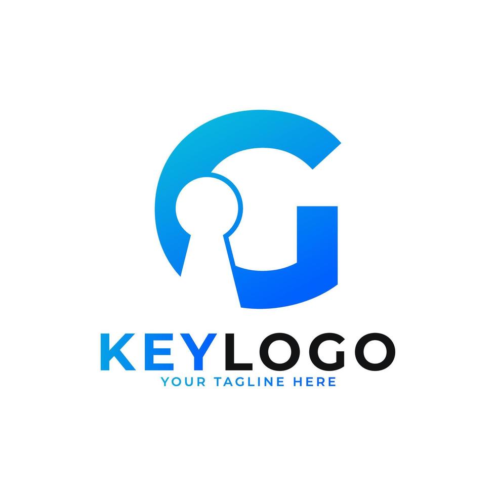 Initial Letter G Keyhole Logo Icon.  Logo Protection Symbol Vector Logo Design