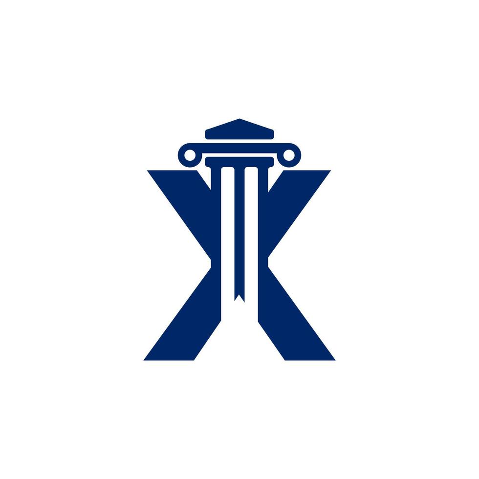bufete de abogados letra x elemento de plantilla de diseño de logotipo vector