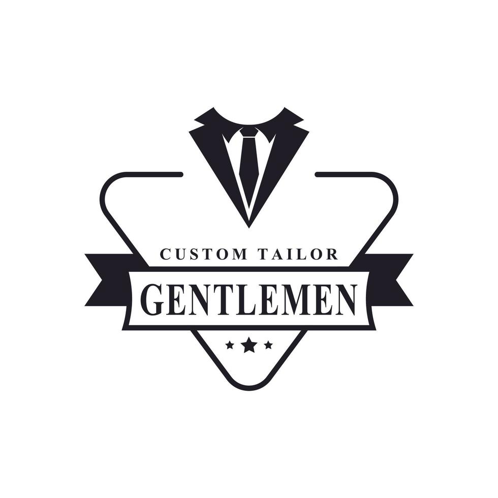 Vintage Retro Badge for Clothing Apparel Gentleman and Masculine Logo Emblem Symbol vector