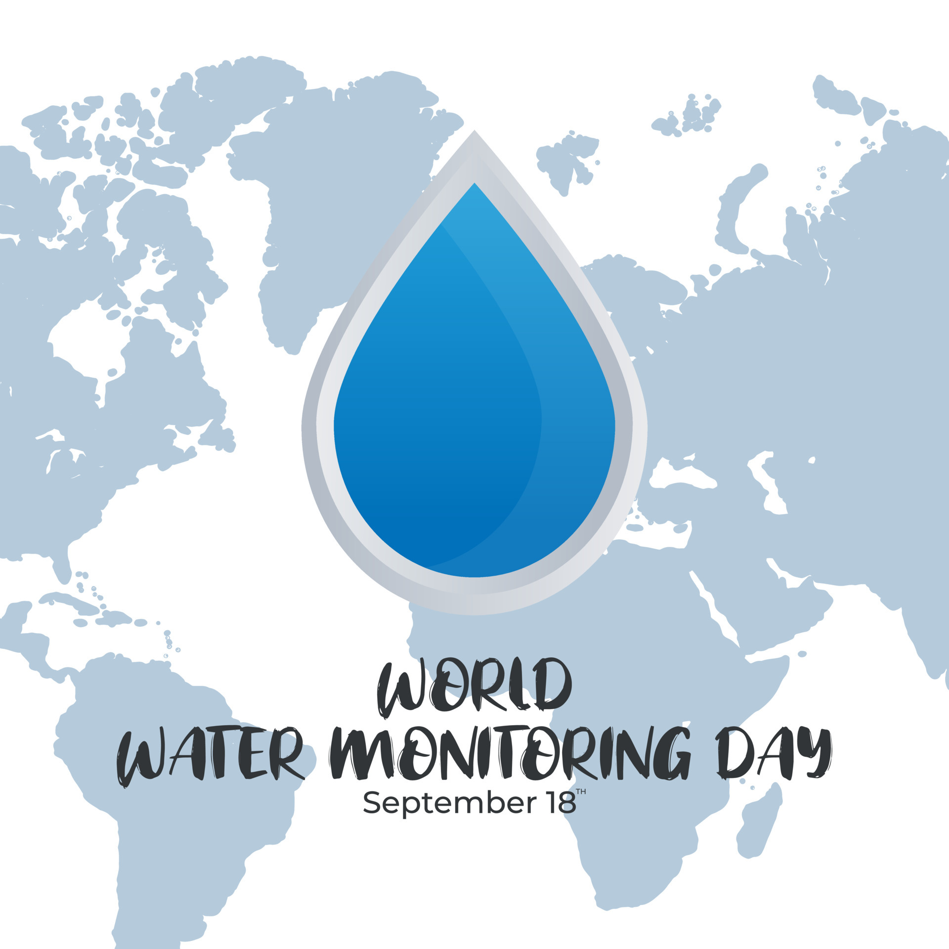 Flat Design Illustration Of World Water Monitoring Day Template, Design