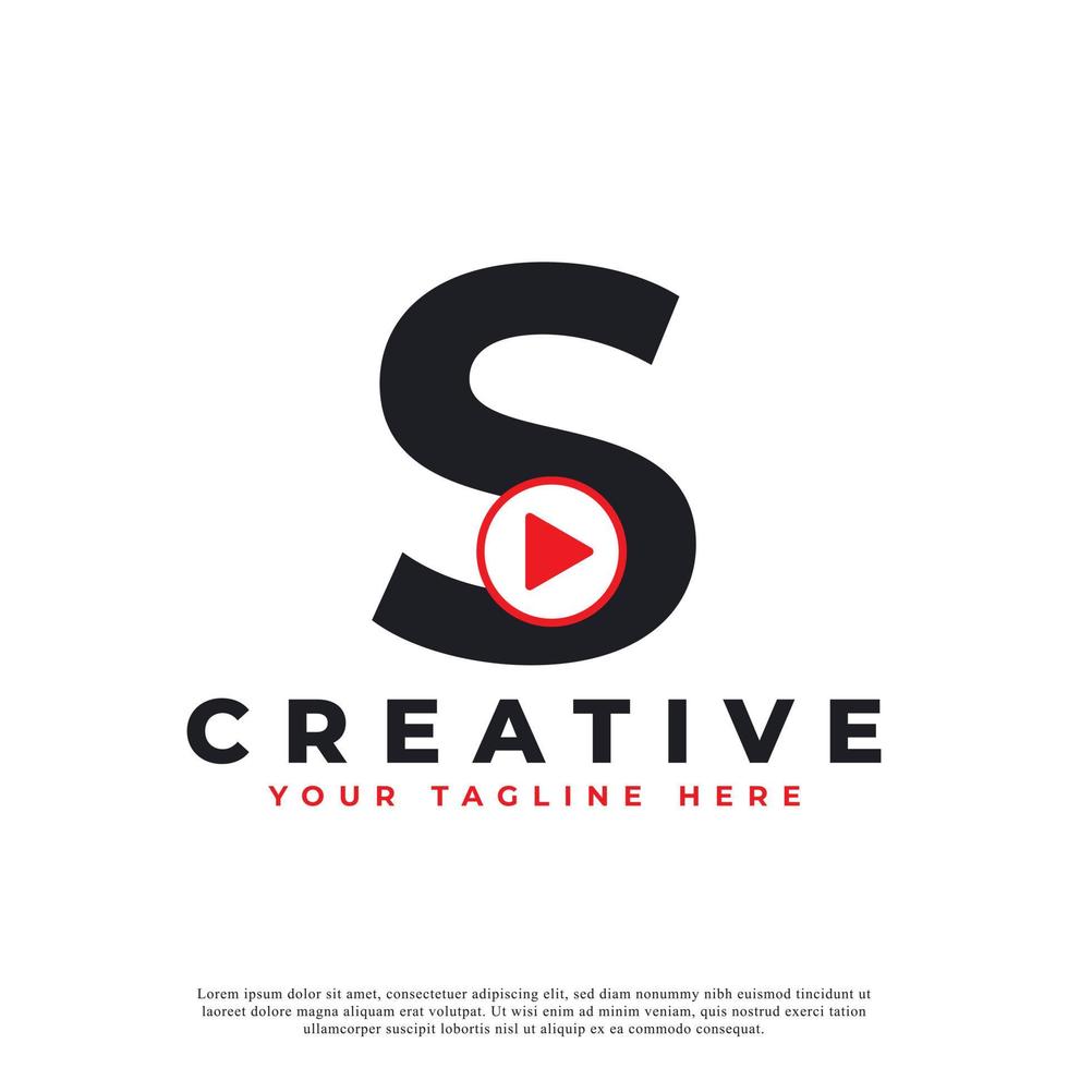 Creative Modern Play Letter S Icon. Music and Video Logo Element. Usable for Business and Technology Logos. vector