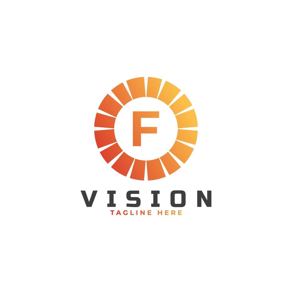 elemento de plantilla de diseño de logotipo de letra inicial f de visión vector