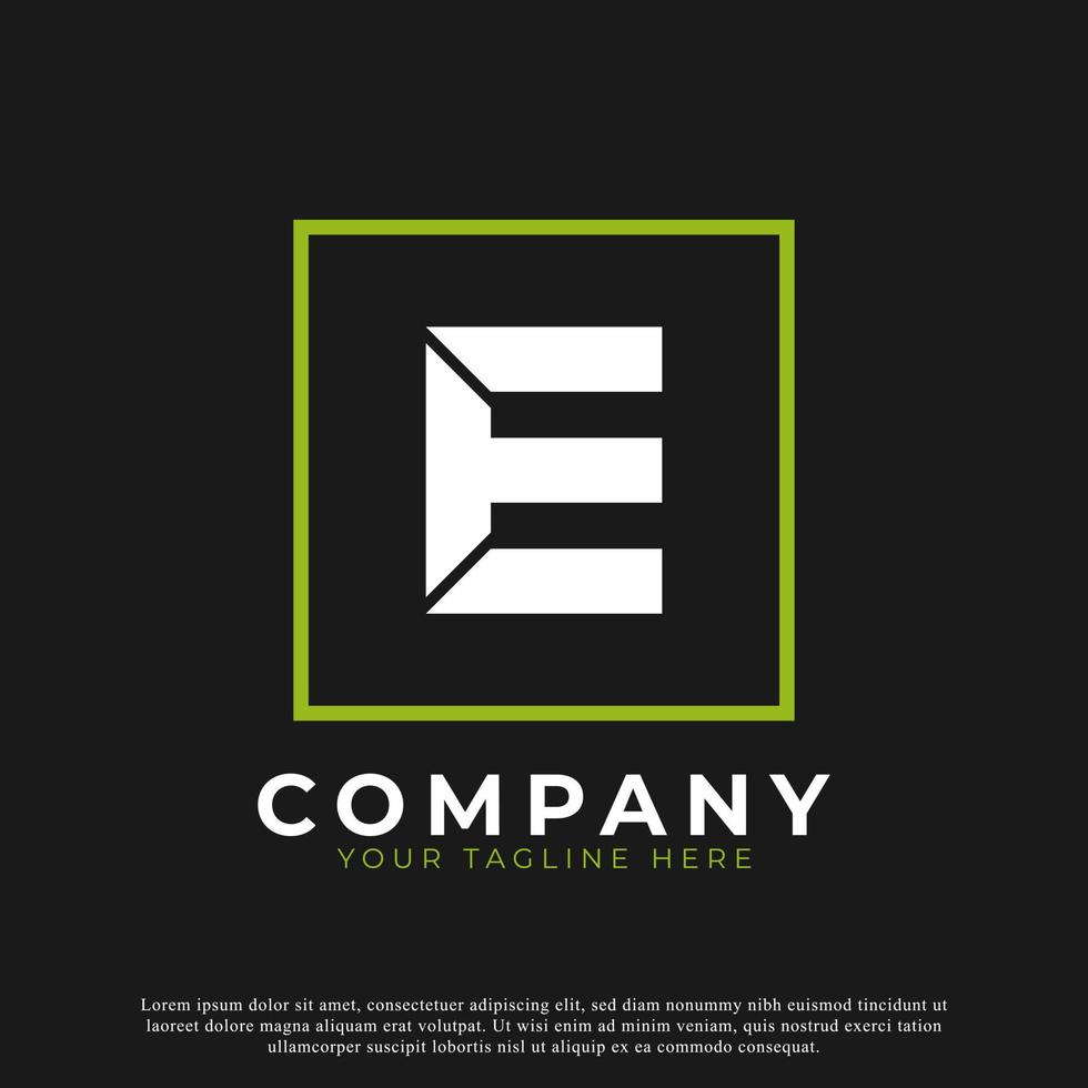 Simple Letter E Inside Square Modern Logo. Usable for Business and Branding Logos. vector