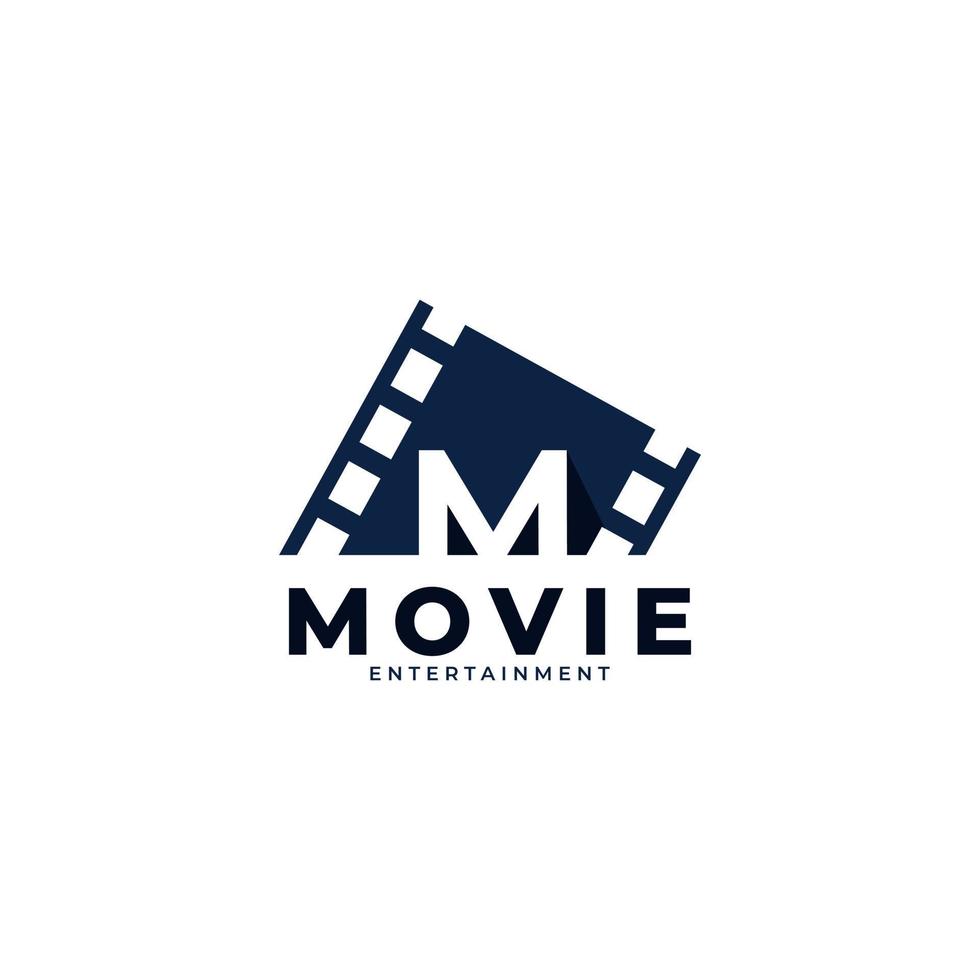 Film Logo. Initial Letter M Movie Logo Design Template Element. Eps10 Vector