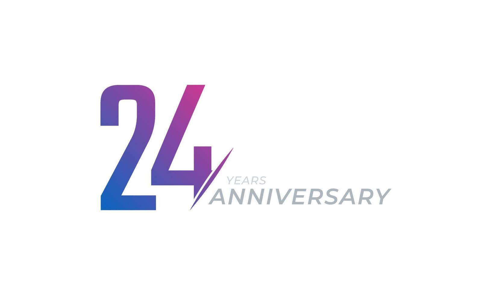 24 Year Anniversary Celebration Vector. Happy Anniversary Greeting Celebrates Template Design Illustration vector