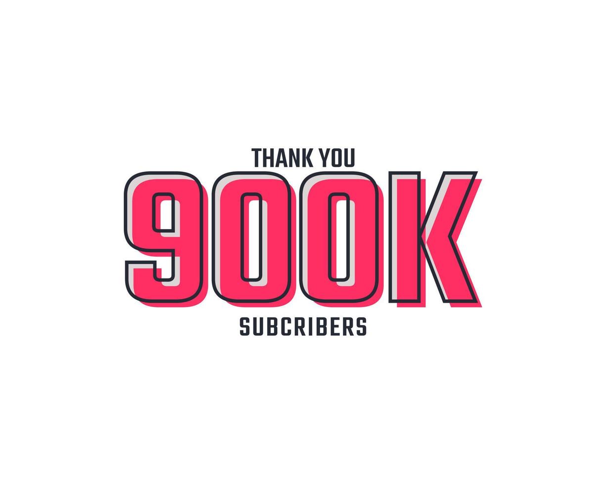 gracias diseño de fondo de celebración de 900 k suscriptores. 900000 suscriptores felicitaciones publicar plantilla de redes sociales. vector