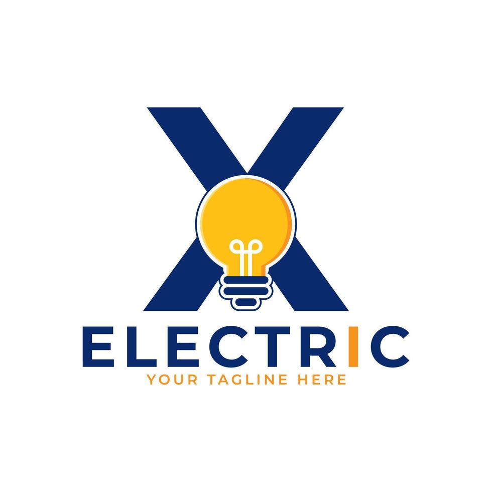 Modern Initial Letter X Smart Light Bulb Logo Design Vector Graphic Icon Template