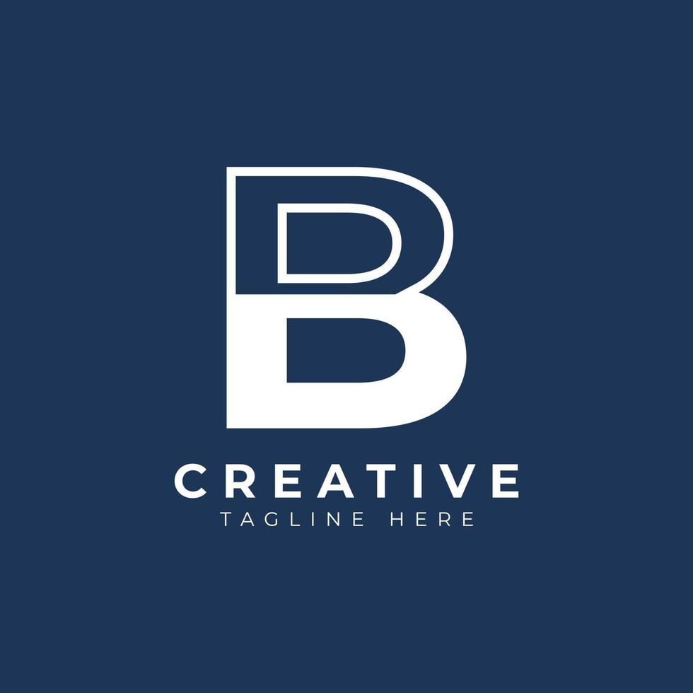 Creative Initial Letter B Logo Design. White Shape Circle Line Style. Usable for Business and Branding Logos. Flat Vector Logo Design Ideas Template Element.