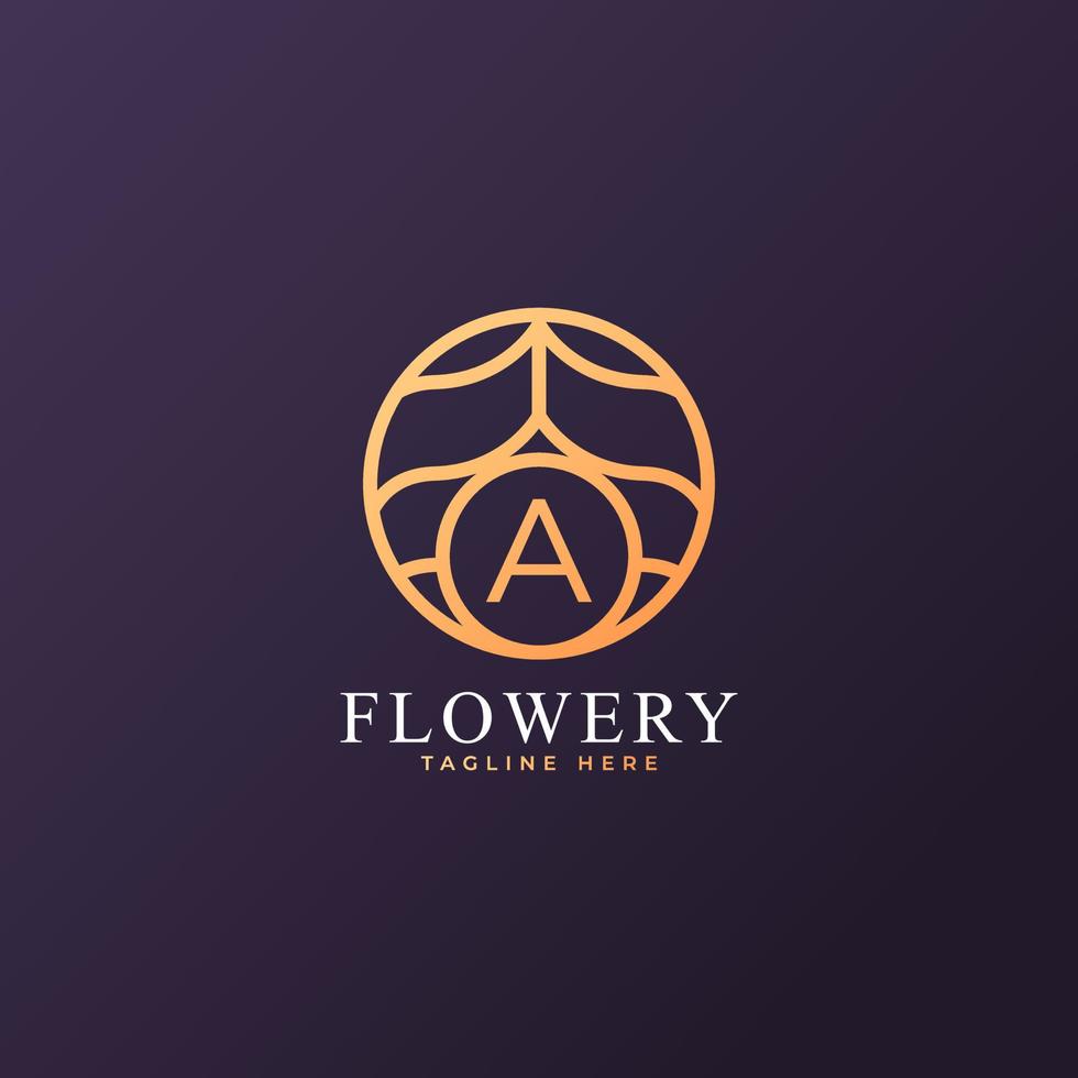 Flower Initial Letter A Logo Design Template Element. Eps10 Vector
