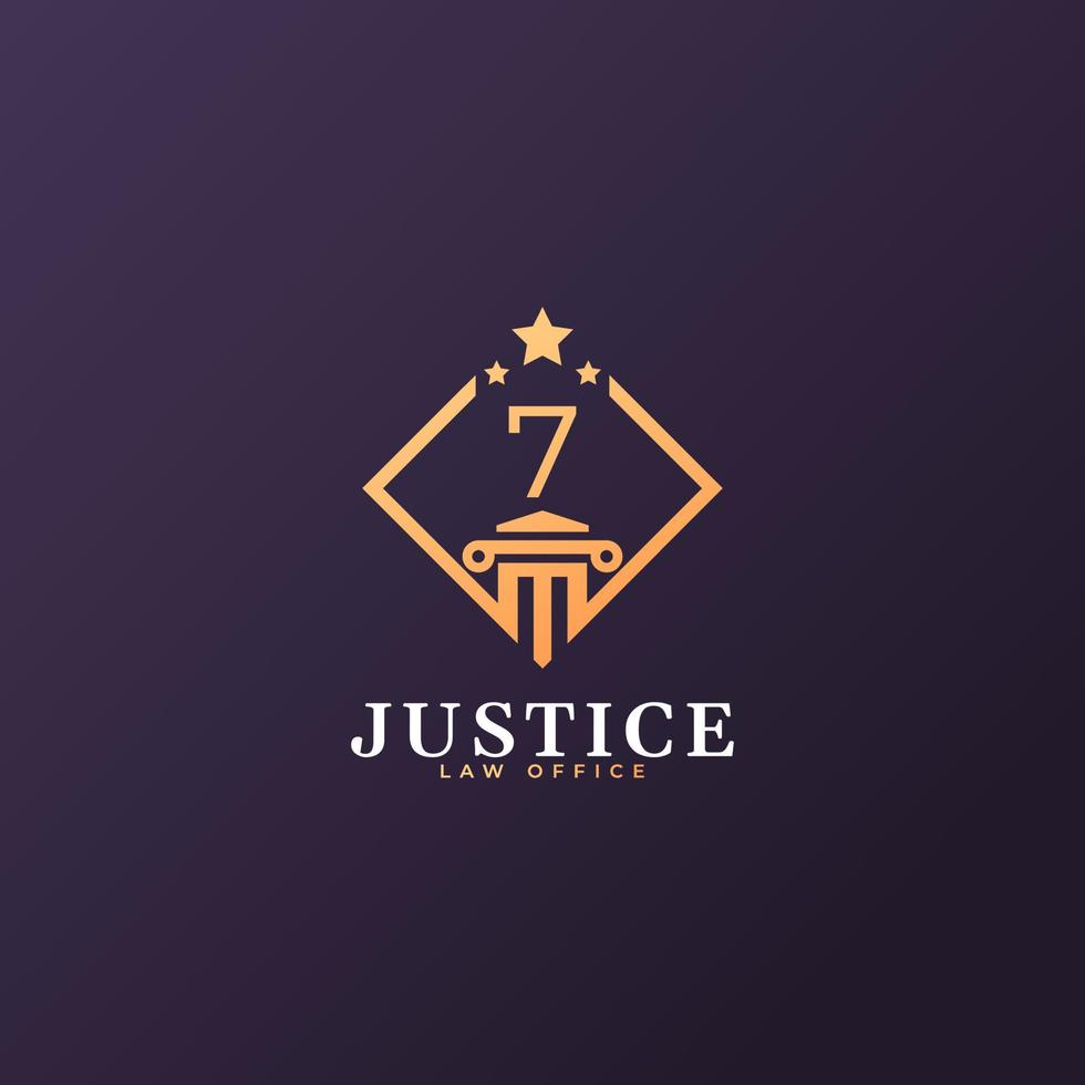 Law Firm Number 7 Logo Design Template Element vector