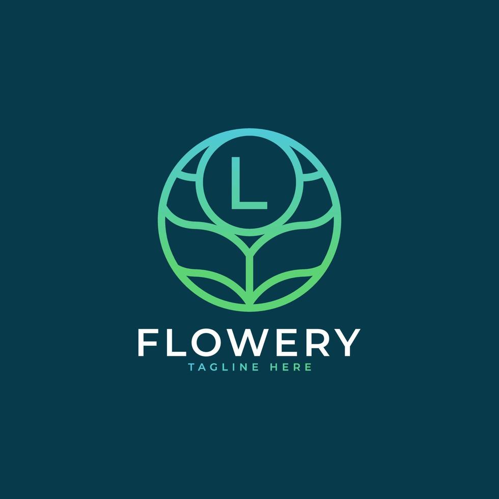 Flower Initial Letter L Logo Design Template Element. Eps10 Vector