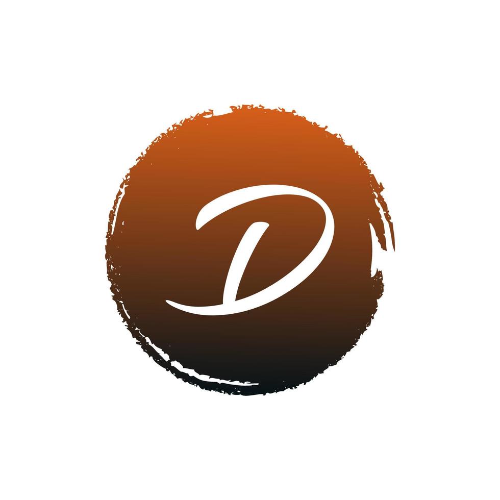 Letter D splash Circle. Usable for Business, wedding, make up and fashion Logos. vector