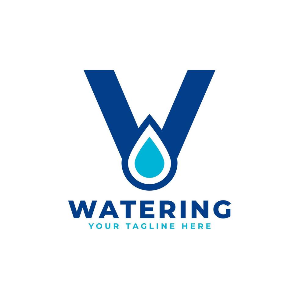 Water Drop Letter V Initial Logo. Usable for Nature and Branding Logos. Flat Vector Logo Design Ideas Template Element