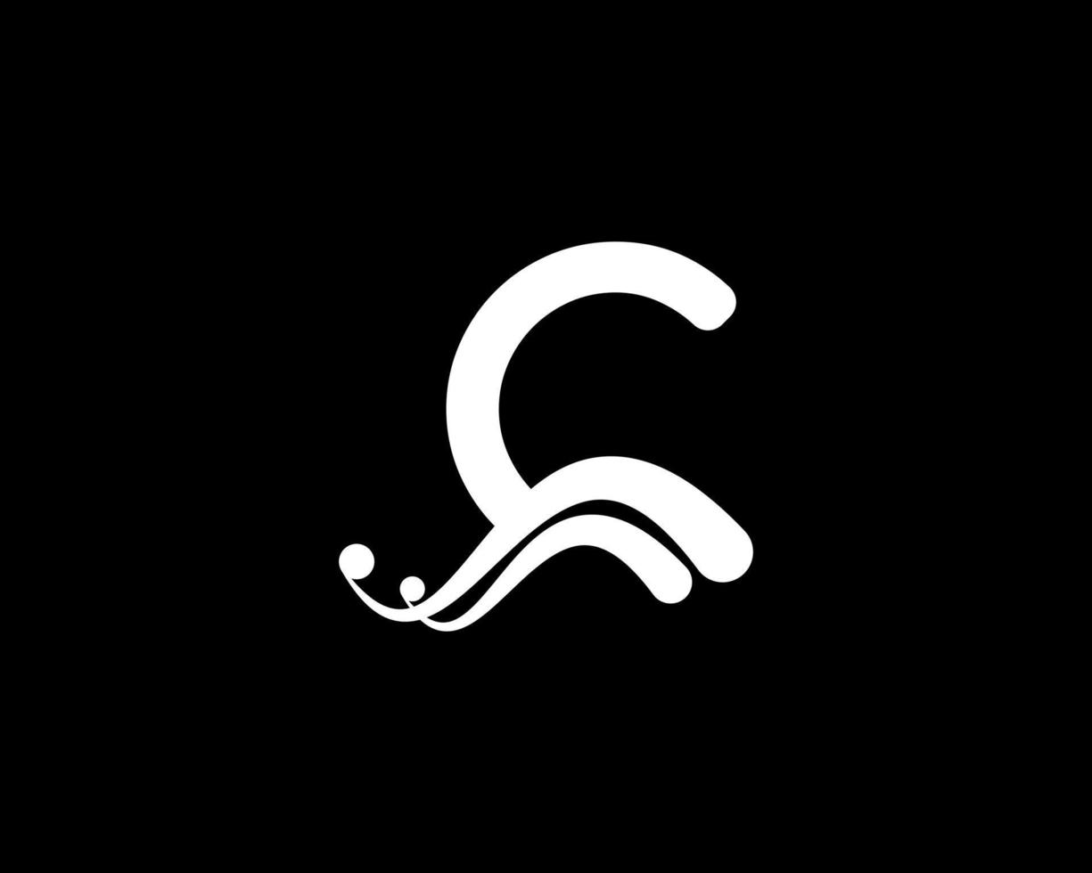 Corporation Letter C Logo With Creative Swoosh Liquid Icon in Black Color, Vector Template Element