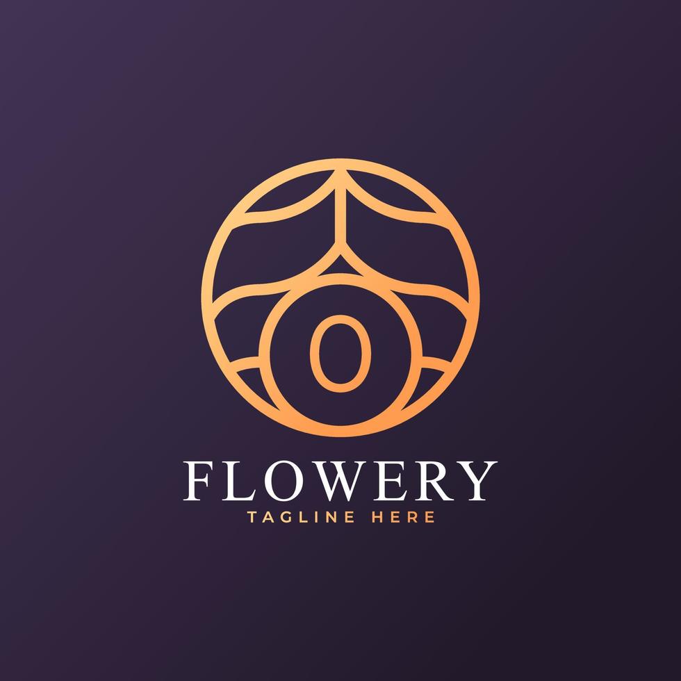 Flower Number 0 Logo Design Template Element. Eps10 Vector