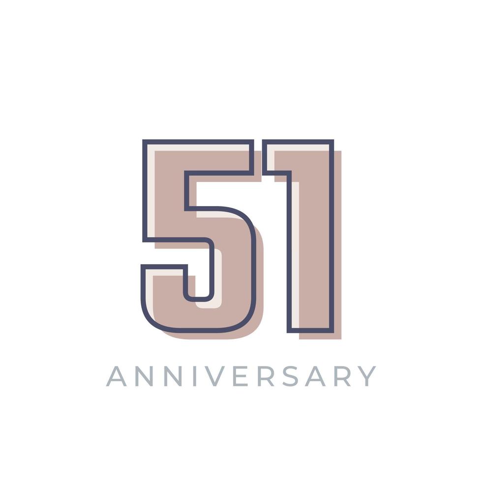 51 Year Anniversary Celebration Vector. Happy Anniversary Greeting Celebrates Template Design Illustration vector