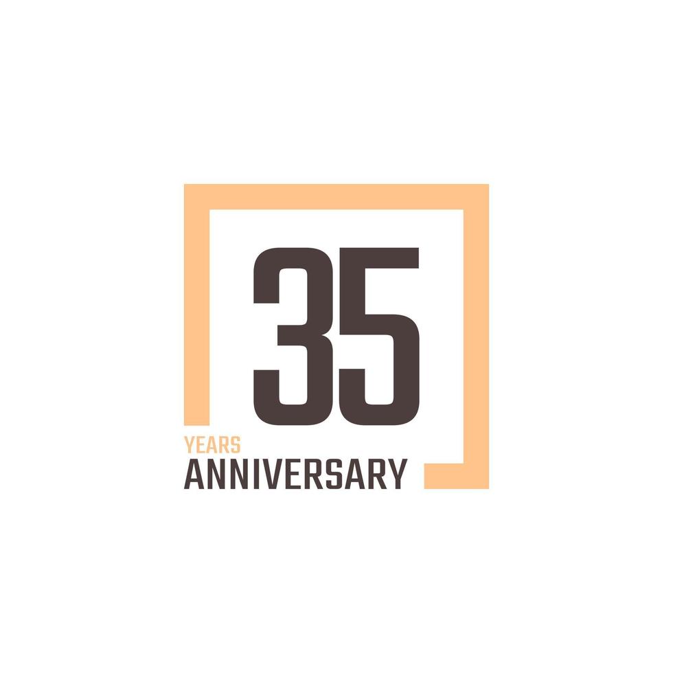 35 Year Anniversary Celebration Vector with Square Shape. Happy Anniversary Greeting Celebrates Template Design Illustration