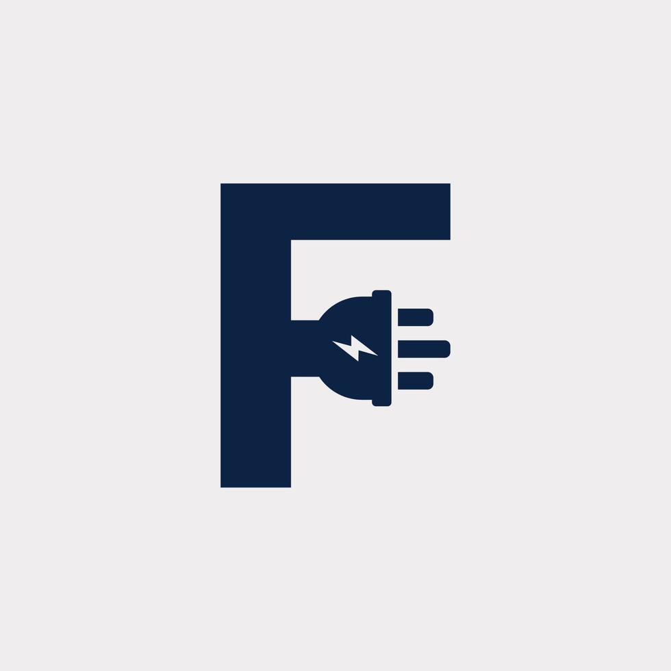 Initial Letter F Electric Icon Logo Design Element. Eps10 Vector