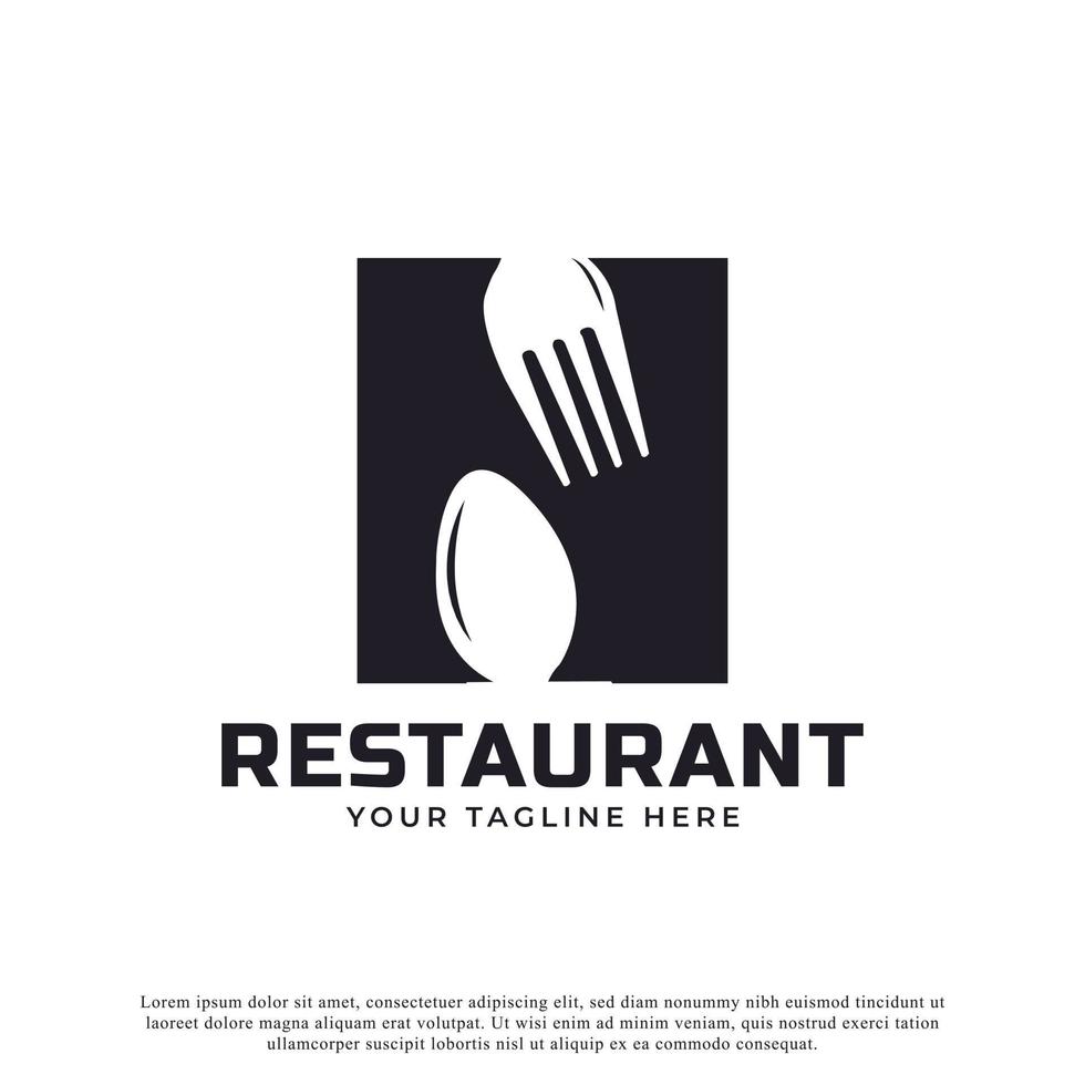 logotipo del restaurante. letra inicial n con tenedor de cuchara para plantilla de diseño de icono de logotipo de restaurante vector