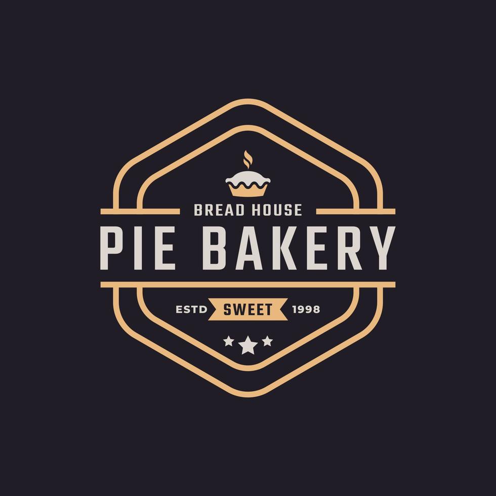 Classic Vintage Retro Label Badge Emblem for Stamp Pie Bakery House Logo Design Inspiration vector