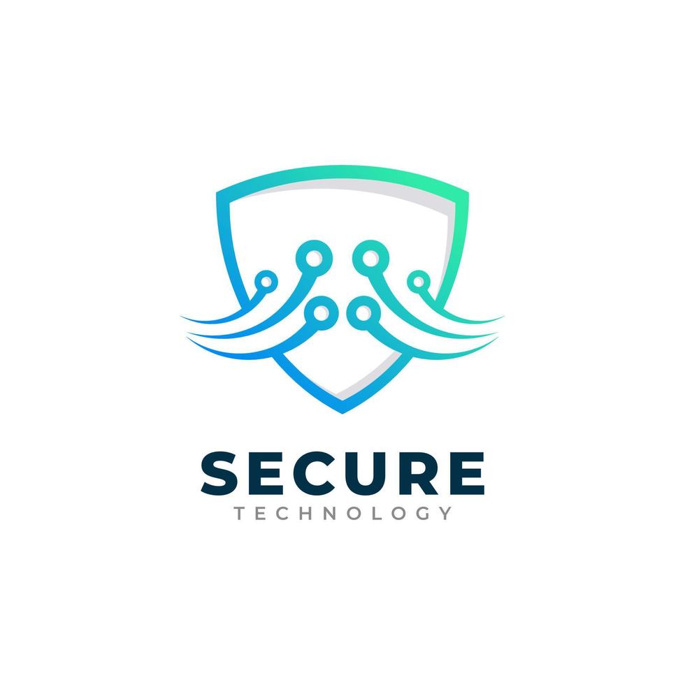 Shield Technology Icon. Secure Tech Logo Design Template Element vector