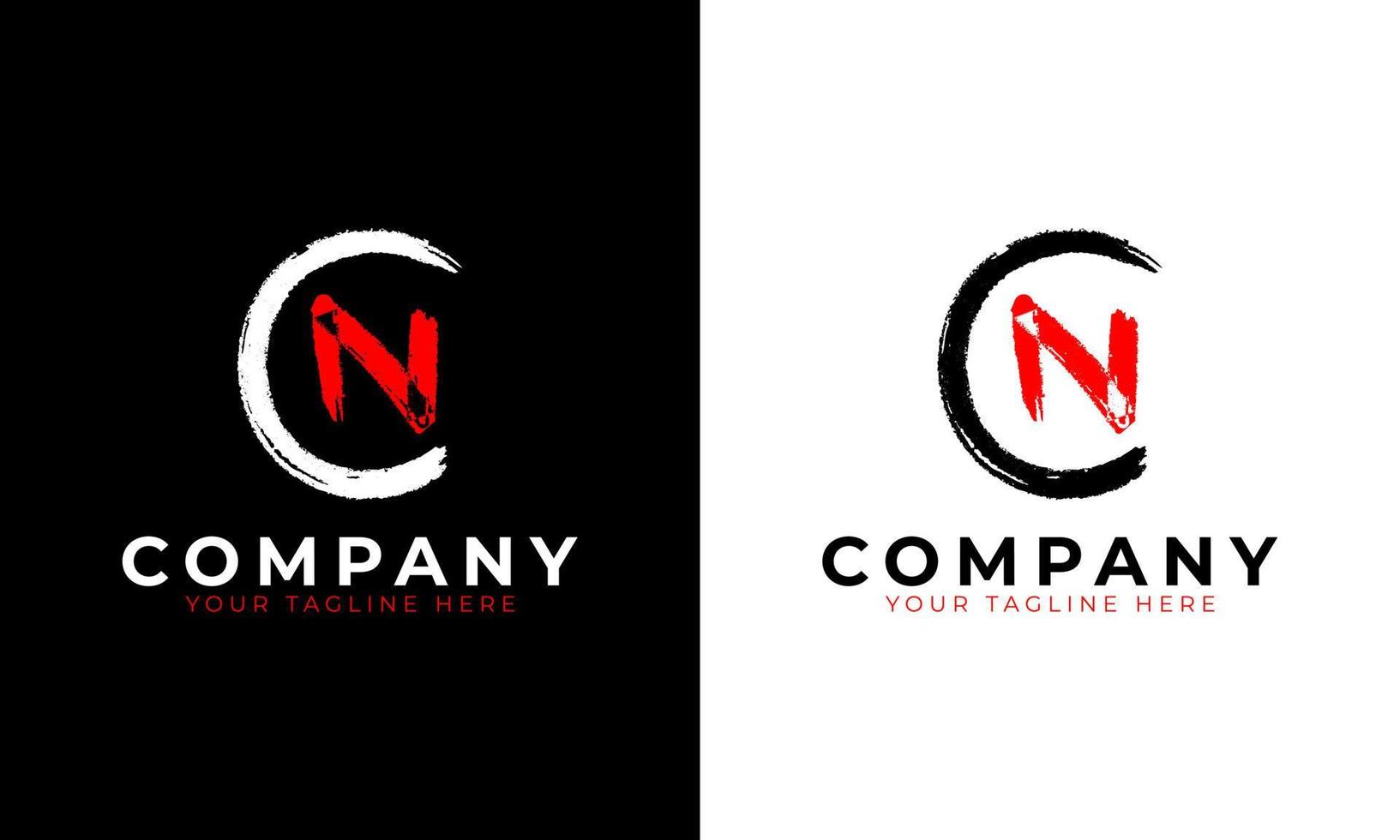 Abstract Letter N grungy font Brush Stroke Logo symbol. Usable for Business and Branding Logos. Flat Vector Logo Design Ideas Template Element. Eps10 Vector