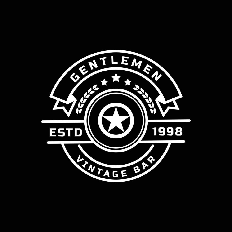 Vintage Retro Badge for Gentleman Cloth Apparel Logo Design Symbol vector