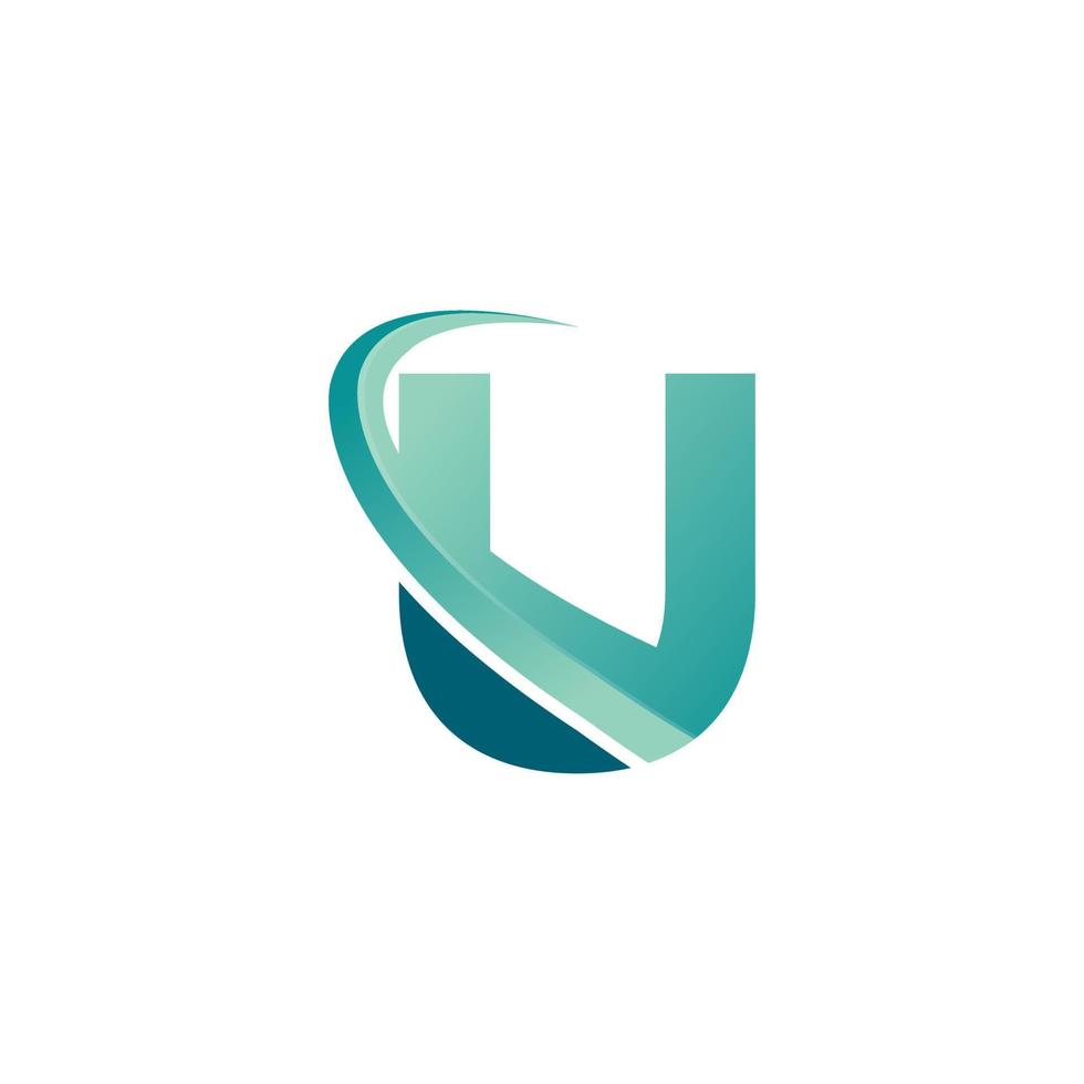 Letter U Travel with Arrow Logo Design Template. Vector EPS 10