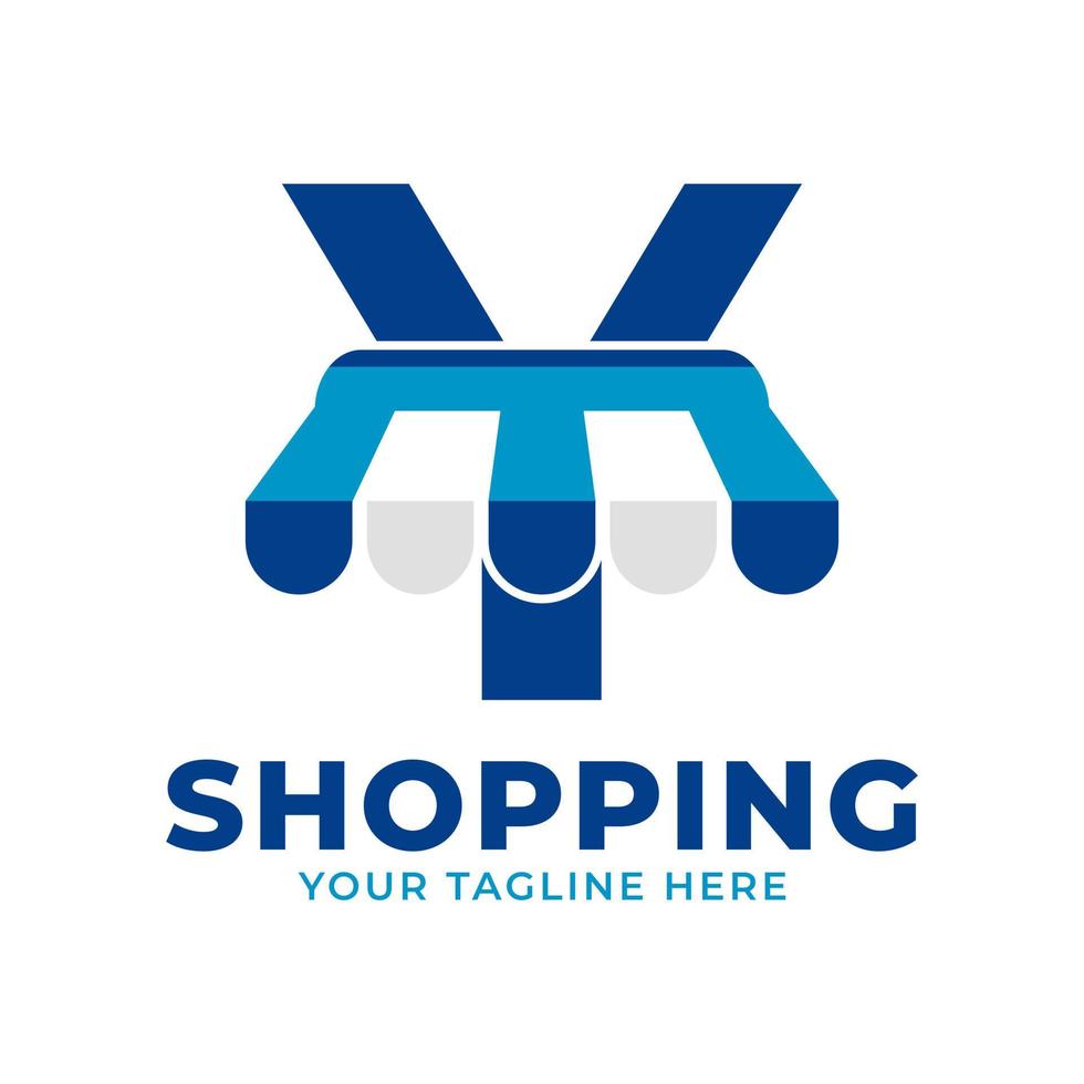 Ilustración de vector de logotipo de tienda y mercado de letra inicial moderna. perfecto para el elemento web de comercio electrónico, venta, descuento o tienda