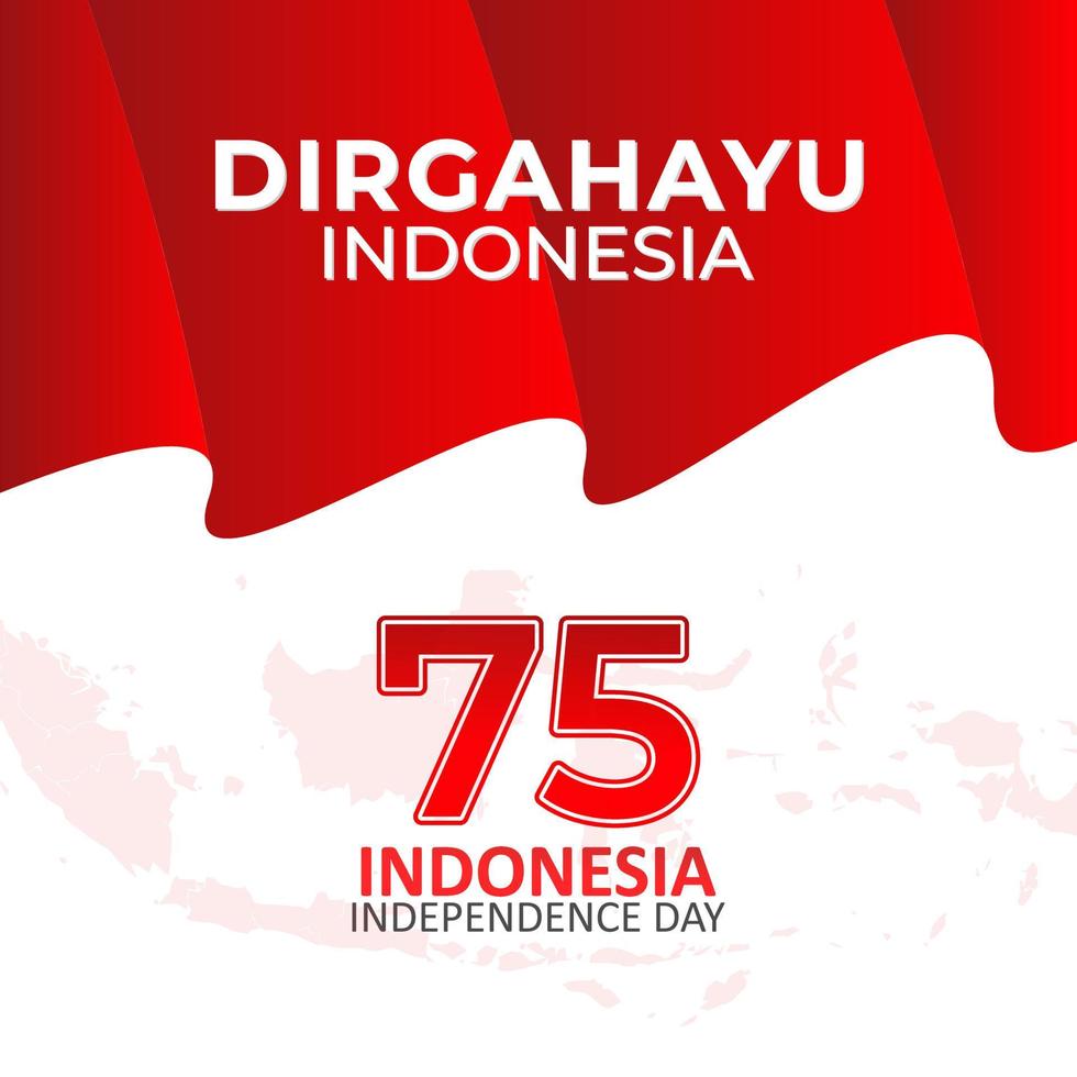 Illustration Vector Graphic Of 75th Indonesian Independence Day Greeting Cards And Posters, Design Suitable for Indonesian Independence Day