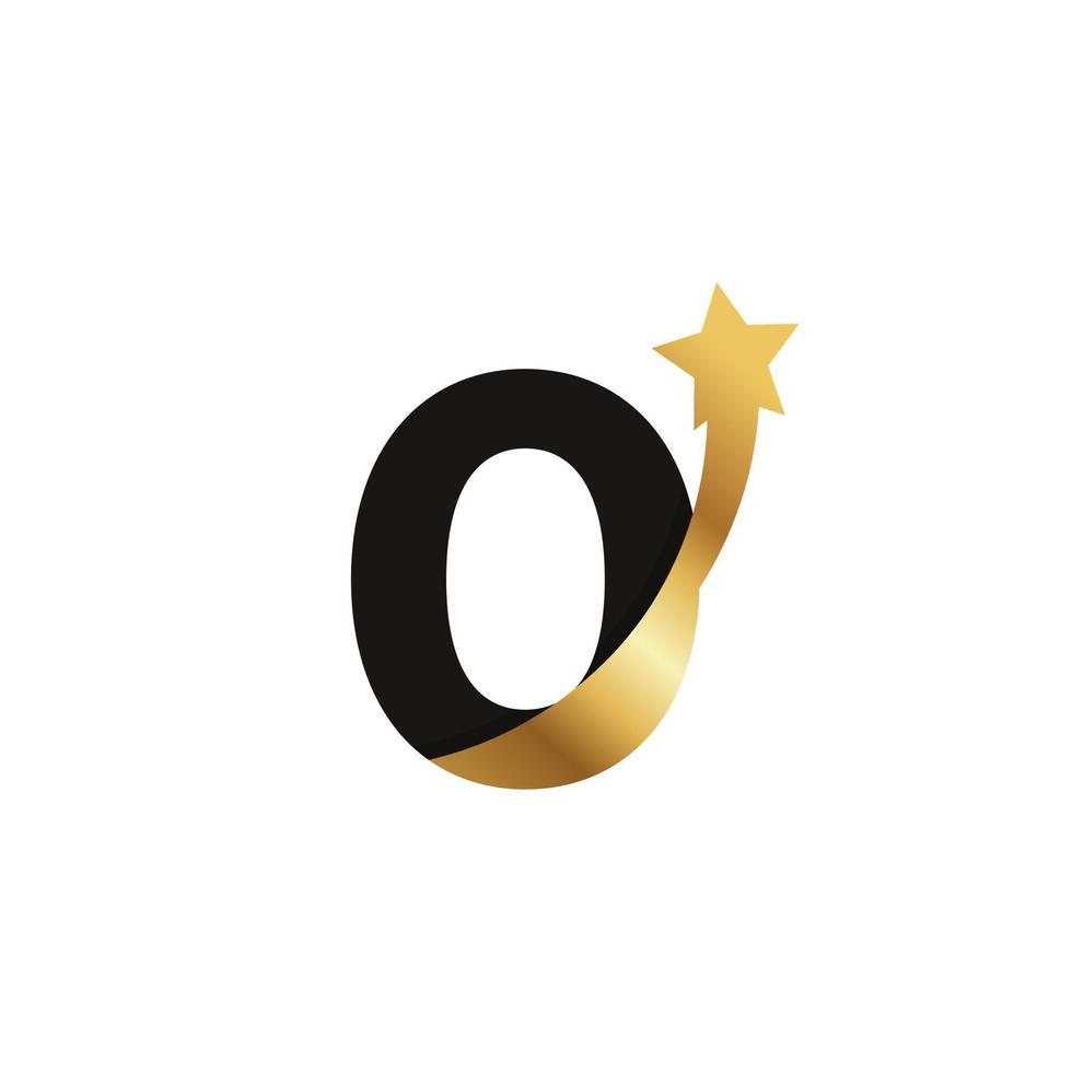 Number 0 Golden Star Logo Icon Symbol Template Element vector