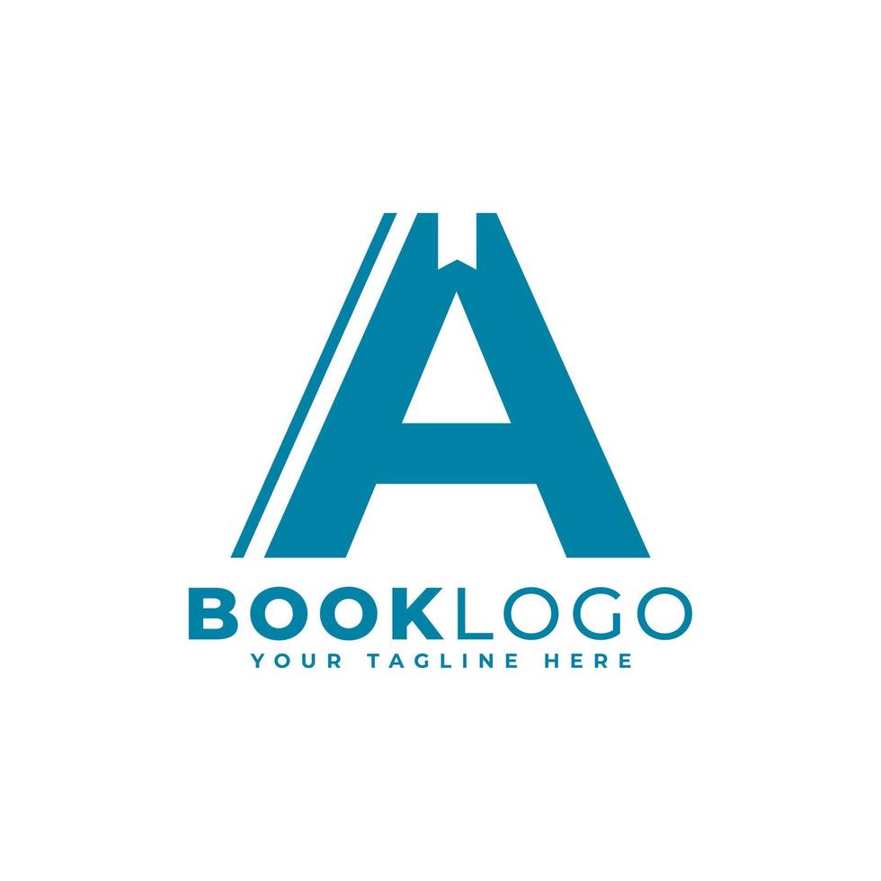 Letter Initial A Book Logo Design. Usable for Education, Business and Building Logos. Flat Vector Logo Design Ideas Template Element