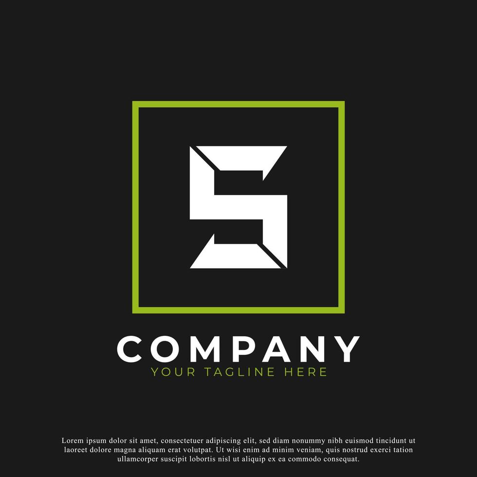 Simple Letter S Inside Square Modern Logo. Usable for Business and Branding Logos. vector