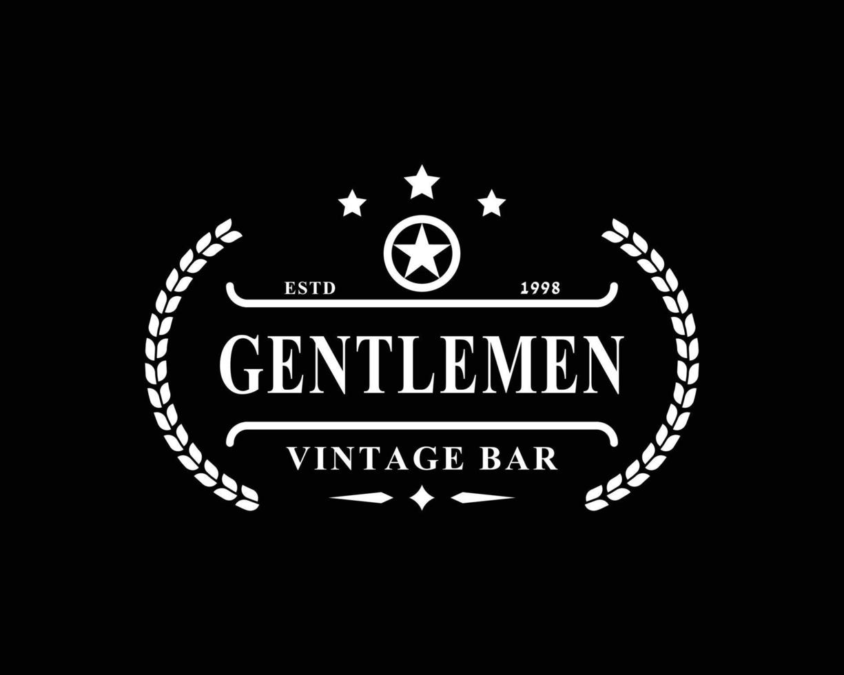 Vintage Retro Badge for Gentleman Cloth Apparel Logo Design Symbol vector