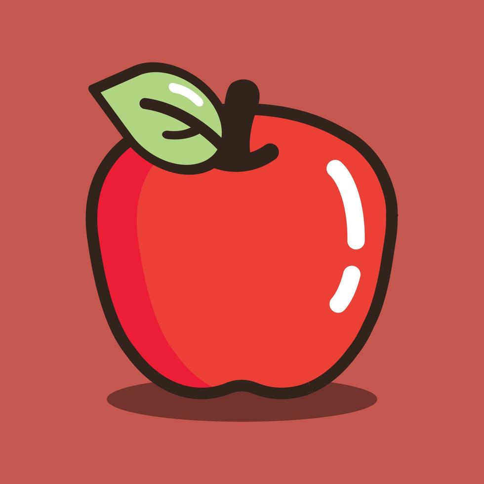 Illustration Vector Graphic Of Apple Fruit, Suitable For Fruit-Themed Design