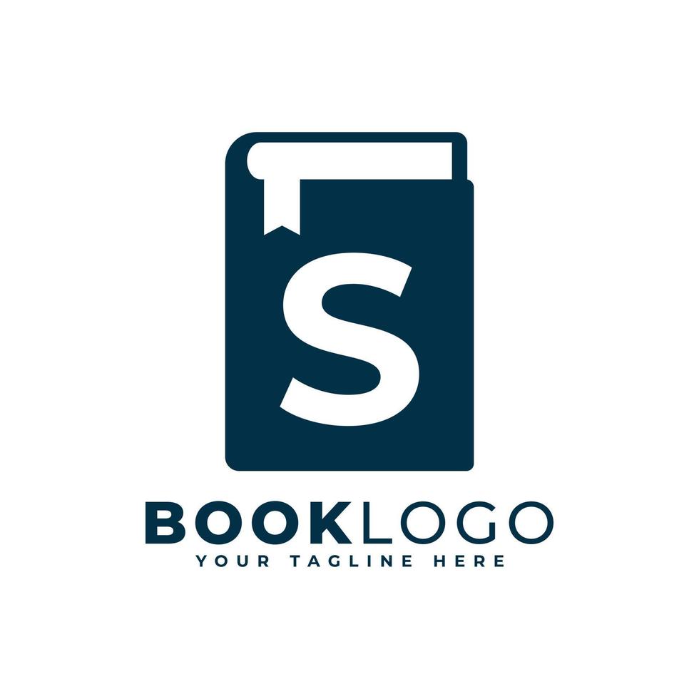 Letter Initial S Book Logo Design. Usable for Education, Business and Building Logos. Flat Vector Logo Design Ideas Template Element