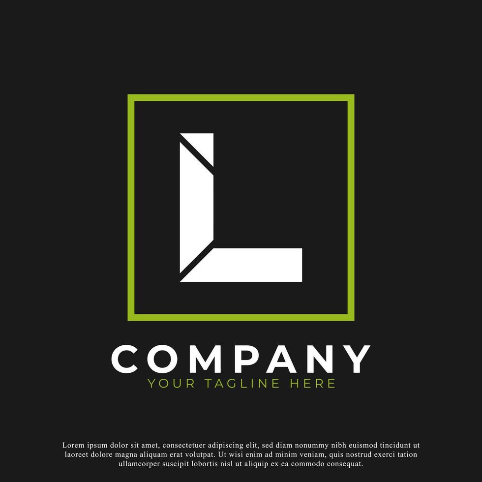 Simple Letter L Inside Square Modern Logo. Usable for Business and Branding Logos. vector