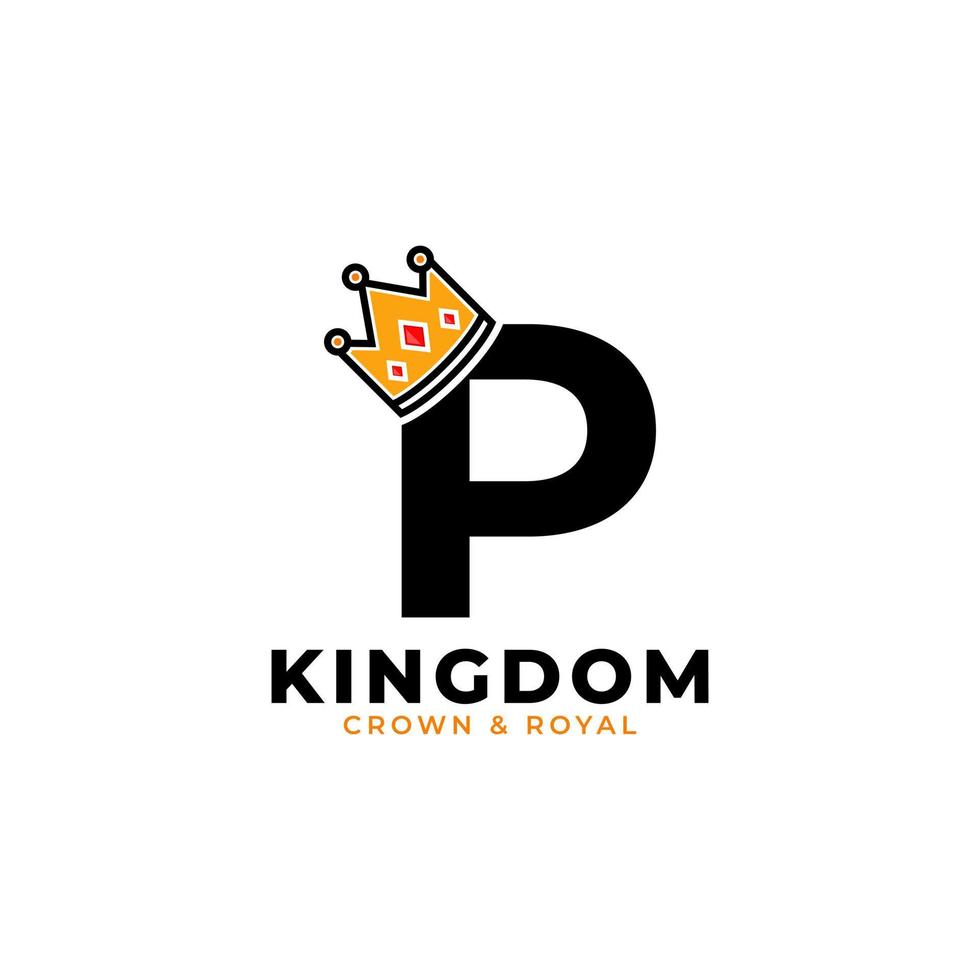 Initial Letter P with Crown Logo Branding Identity Logo Design Template vector