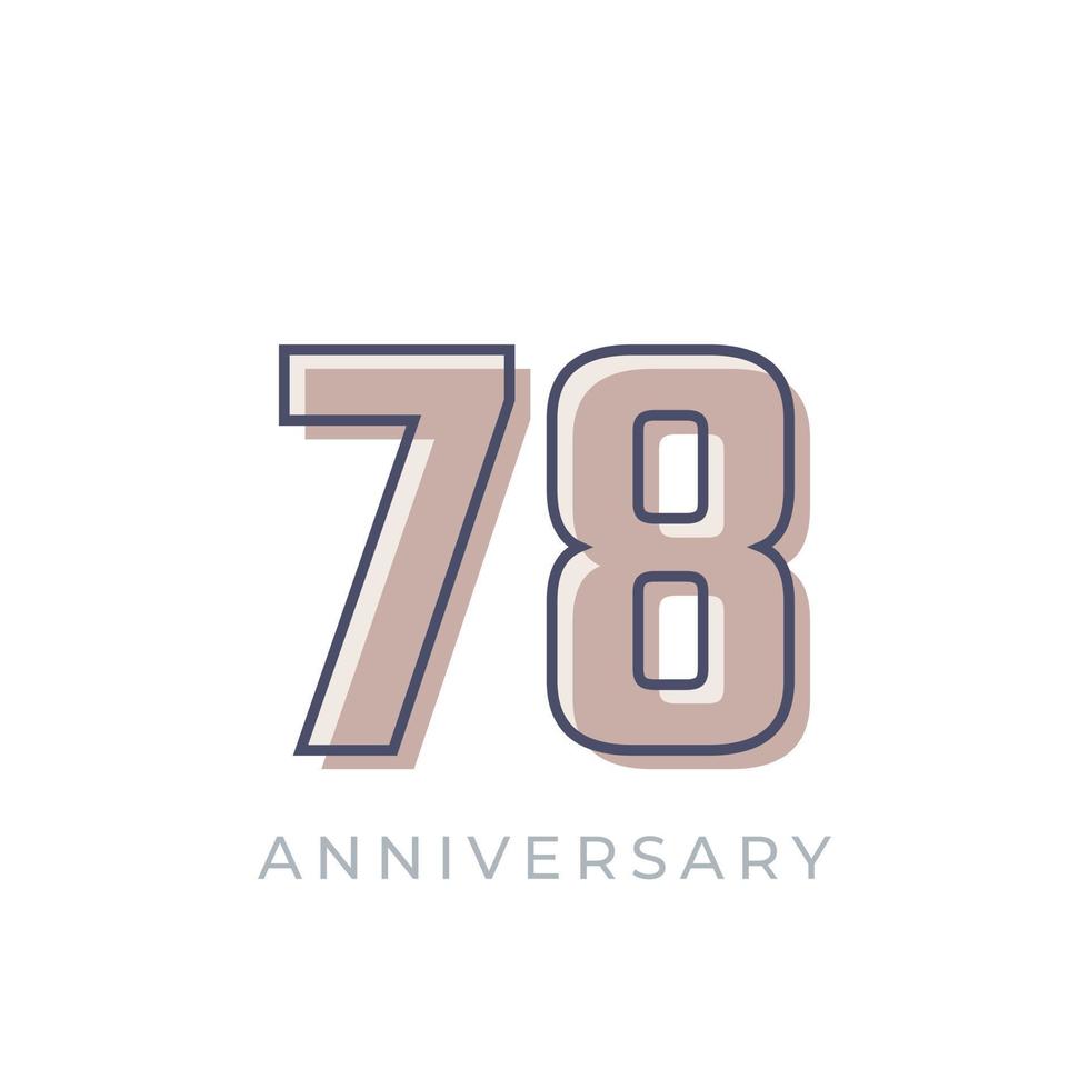 78 Year Anniversary Celebration Vector. Happy Anniversary Greeting Celebrates Template Design Illustration vector