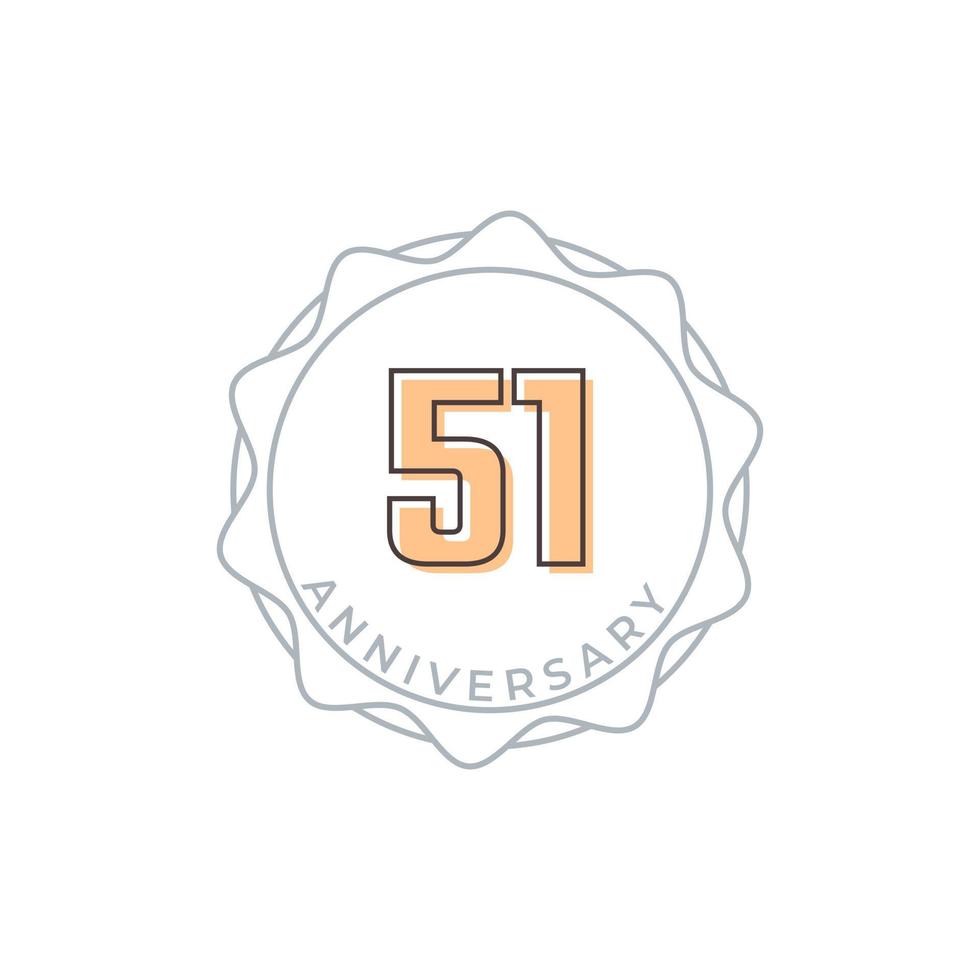 51 Year Anniversary Celebration Vector Badge. Happy Anniversary Greeting Celebrates Template Design Illustration