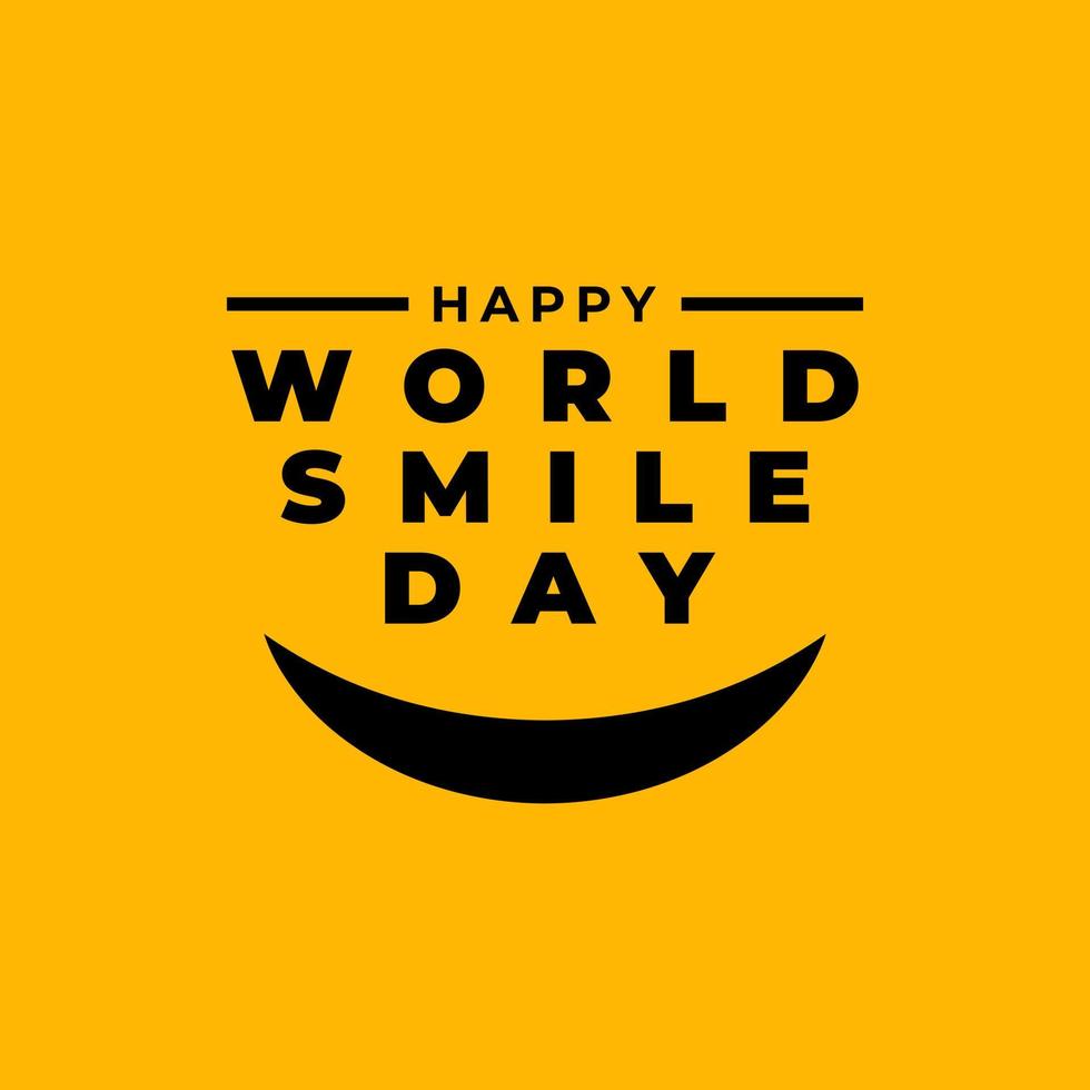 plantilla de diseño del día mundial de la sonrisa ilustración vectorial diseño de saludo aislado sobre fondo amarillo vector