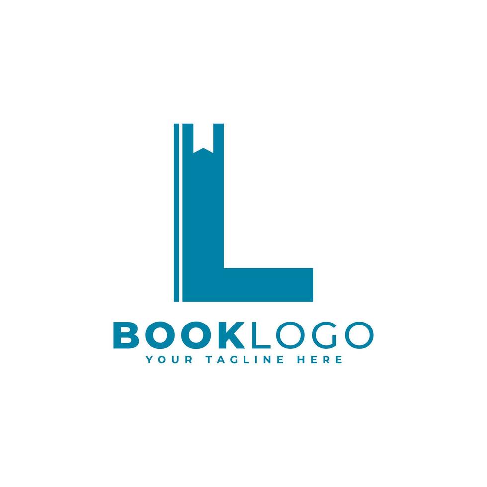 Letter Initial L Book Logo Design. Usable for Education, Business and Building Logos. Flat Vector Logo Design Ideas Template Element