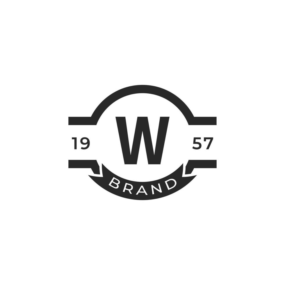 Vintage Insignia Letter W Logo Design Template Element. Suitable for Identity, Label, Badge, Cafe, Hotel Icon Vector