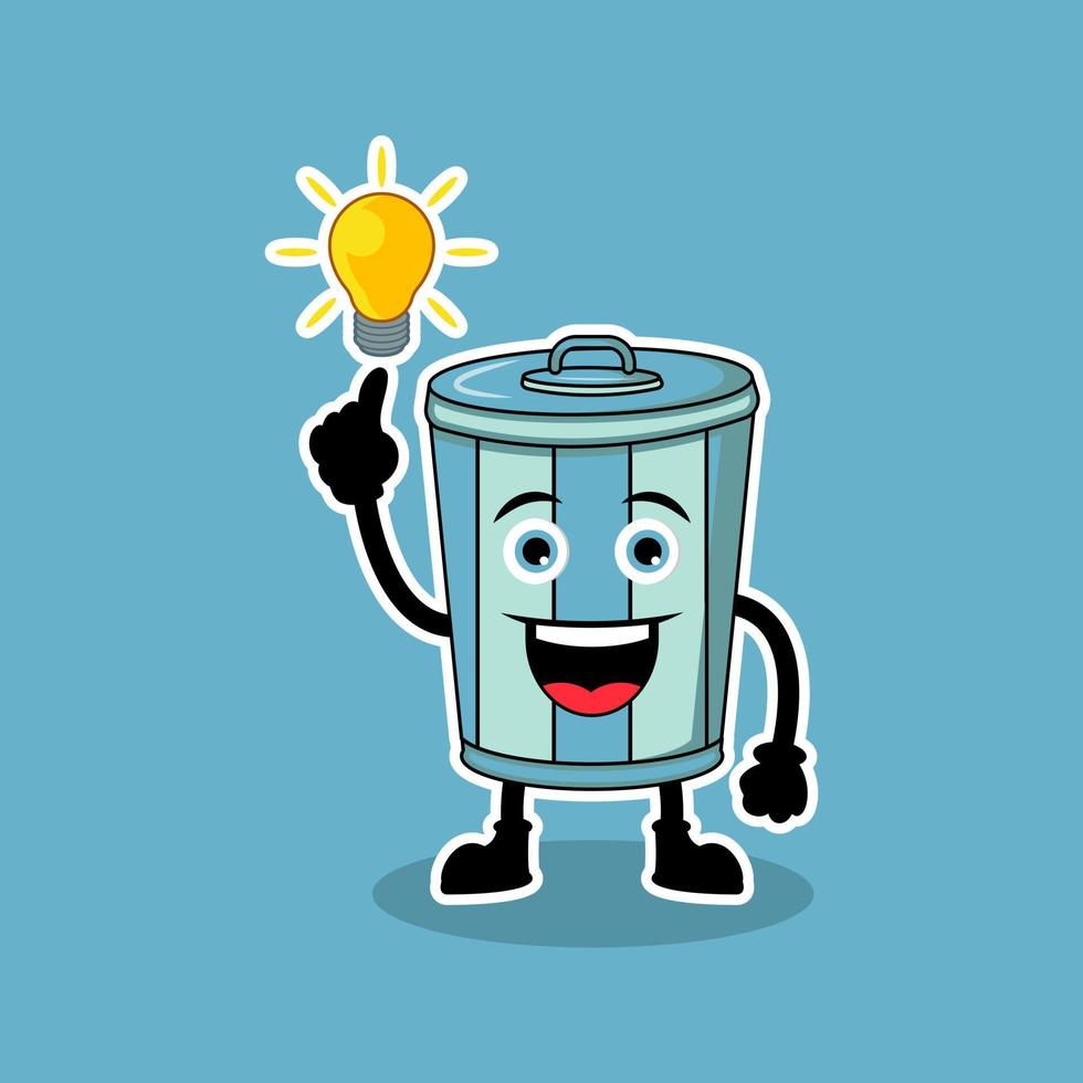 Illustration Vector Graphic Of Mascot Funny Garbage Can Get Ideas, Design Suitable For Mascot Hygiene