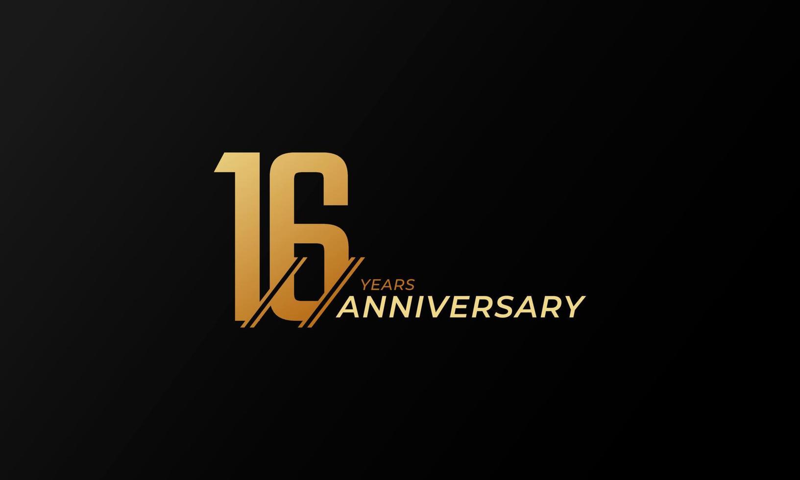 16 Year Anniversary Celebration Vector. Happy Anniversary Greeting Celebrates Template Design Illustration vector