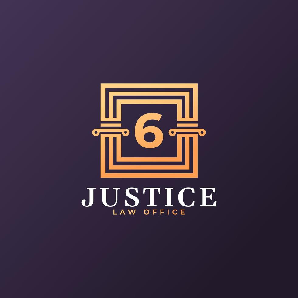 Law Firm Number 6 Logo Design Template Element vector