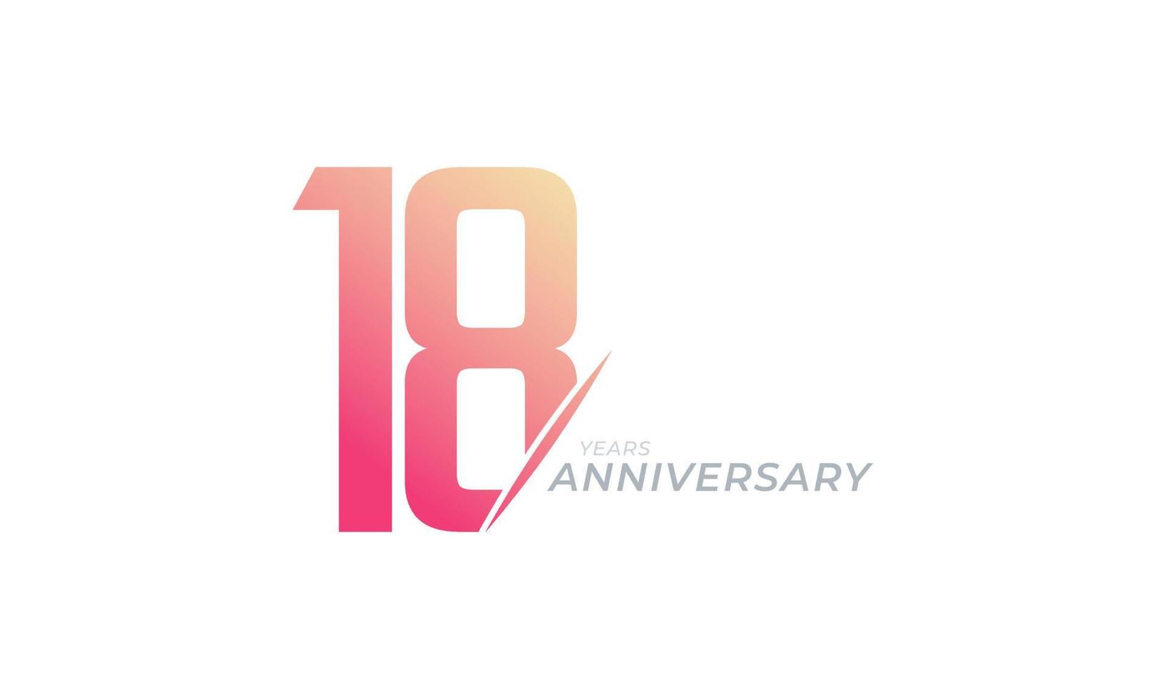 18 Year Anniversary Celebration Vector. Happy Anniversary Greeting Celebrates Template Design Illustration vector