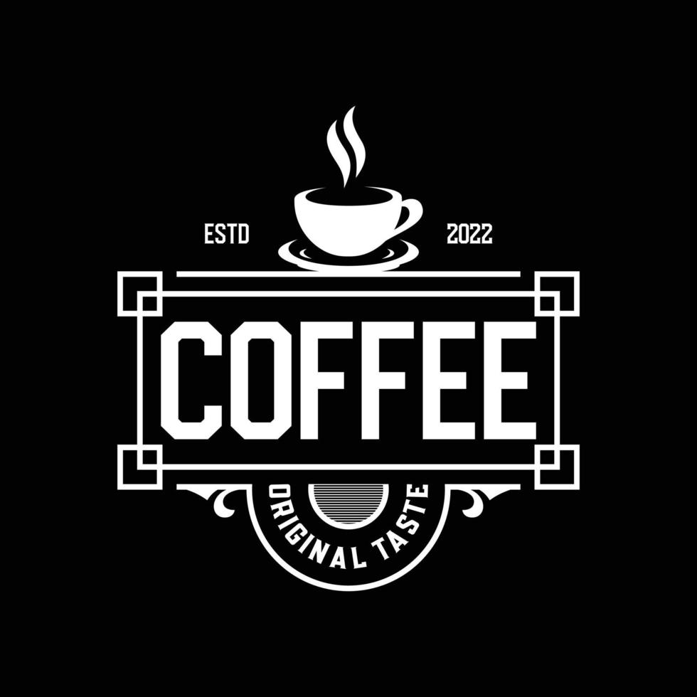 plantilla de diseño de logotipo vintage de cafetería, etiqueta de café, placa de café, logotipo de café vector