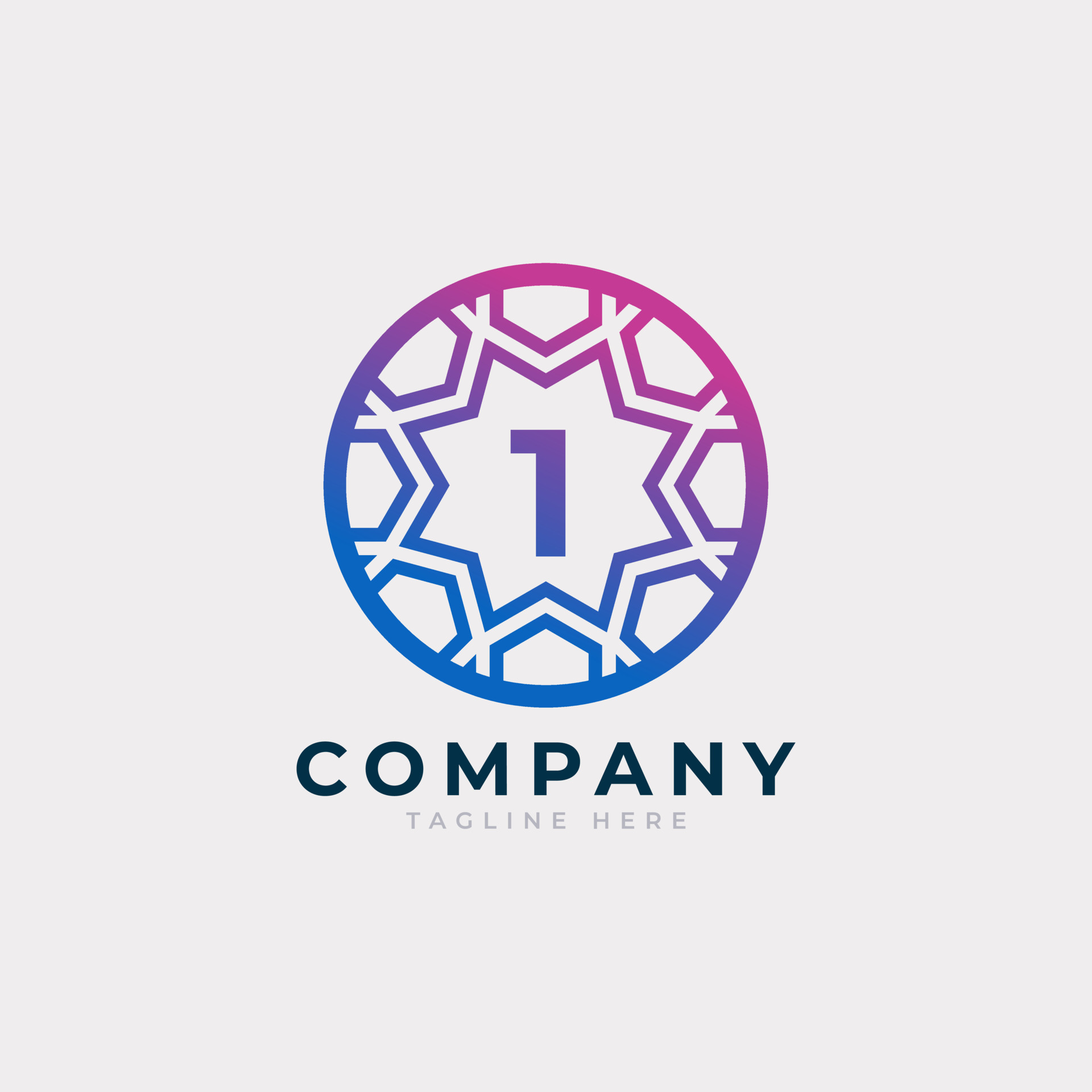 Number 1 Inside Circle Shape Logo Design Template Element 6259283