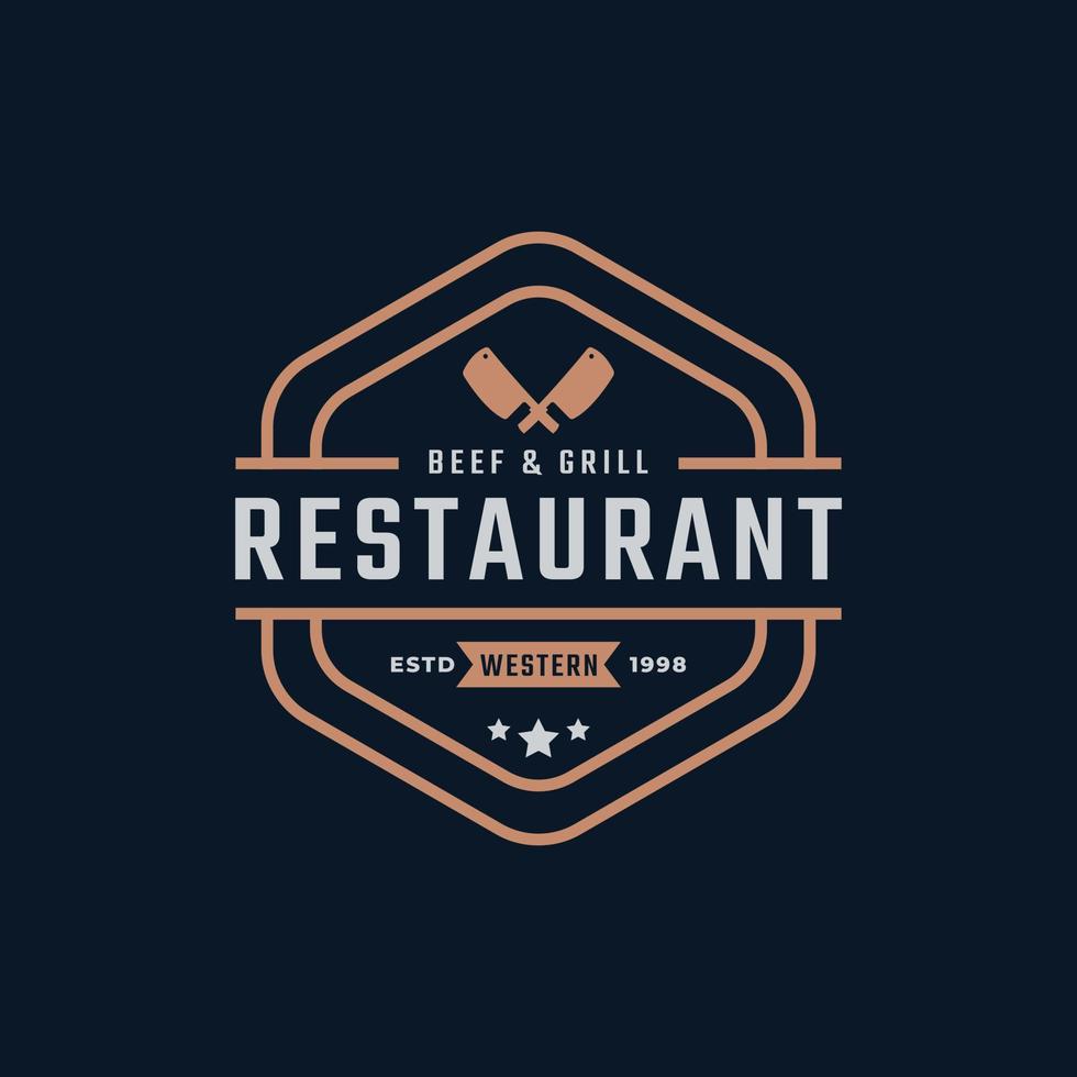 Classic Vintage Retro Label Badge for Restaurant and Cafe Logo Design Inspiration vector